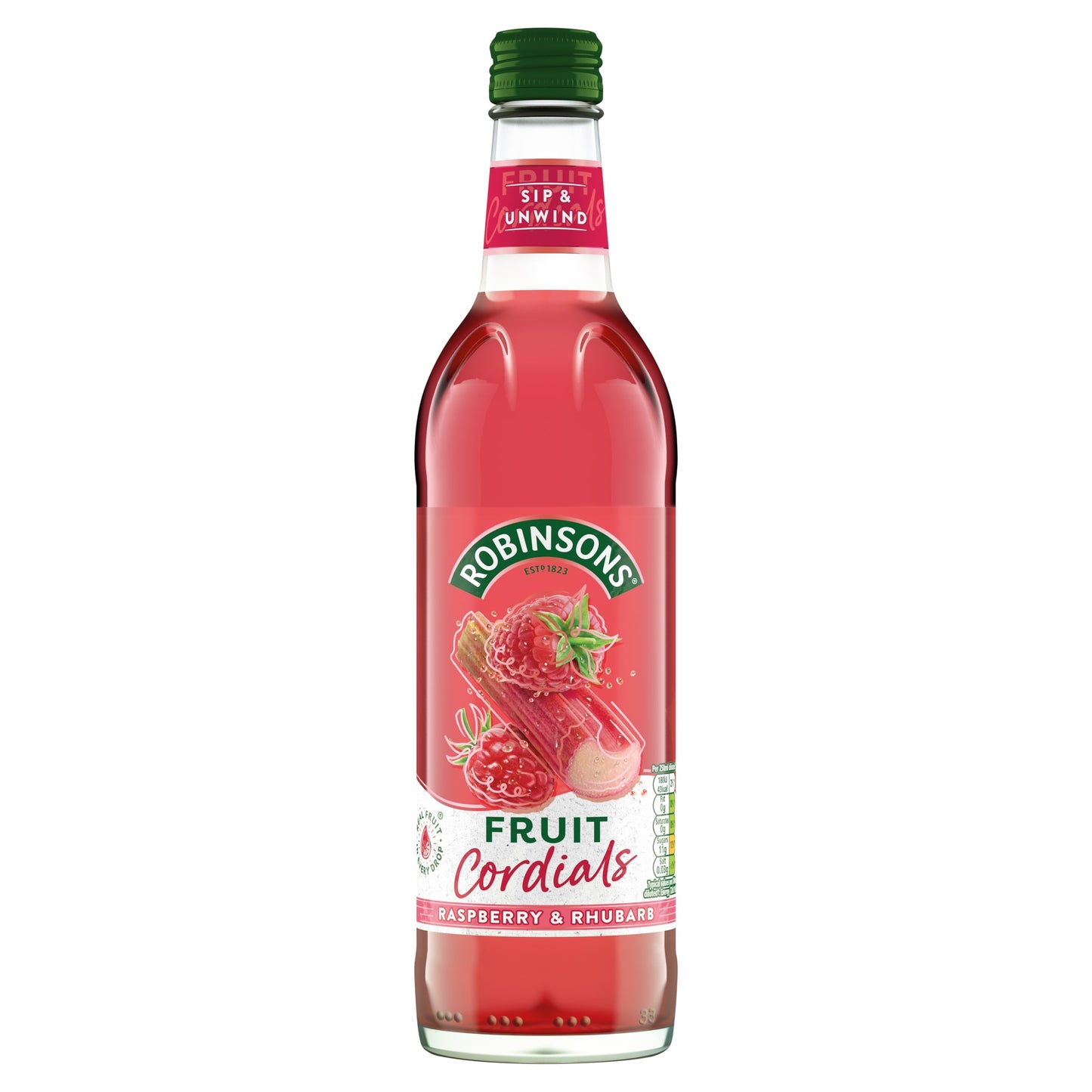 Robinsons Raspberry, Rhubarb & Orange Blossom Fruit Cordial 500ml — image 1