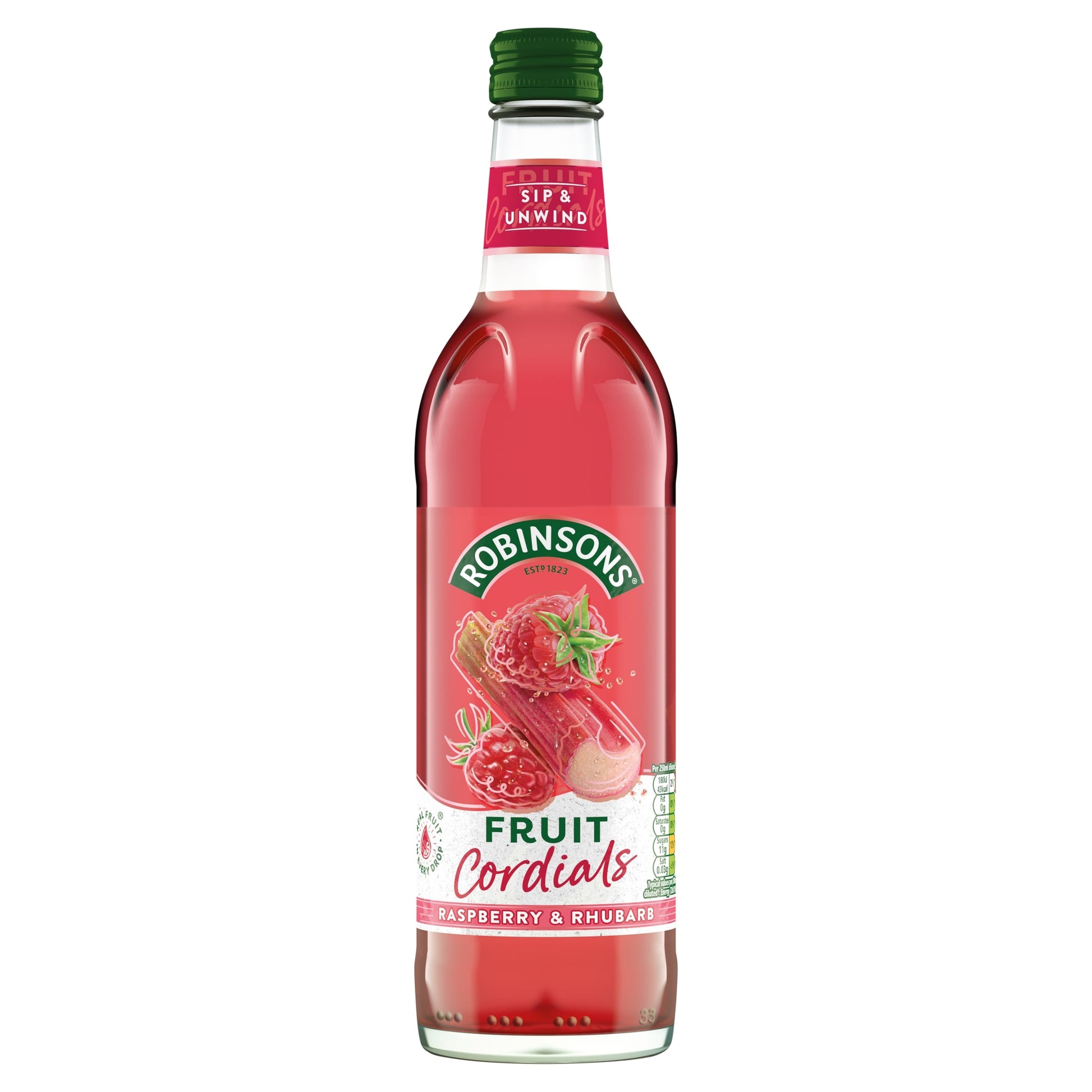 Robinsons Raspberry, Rhubarb & Orange Blossom Fruit Cordial 500ml — image 1