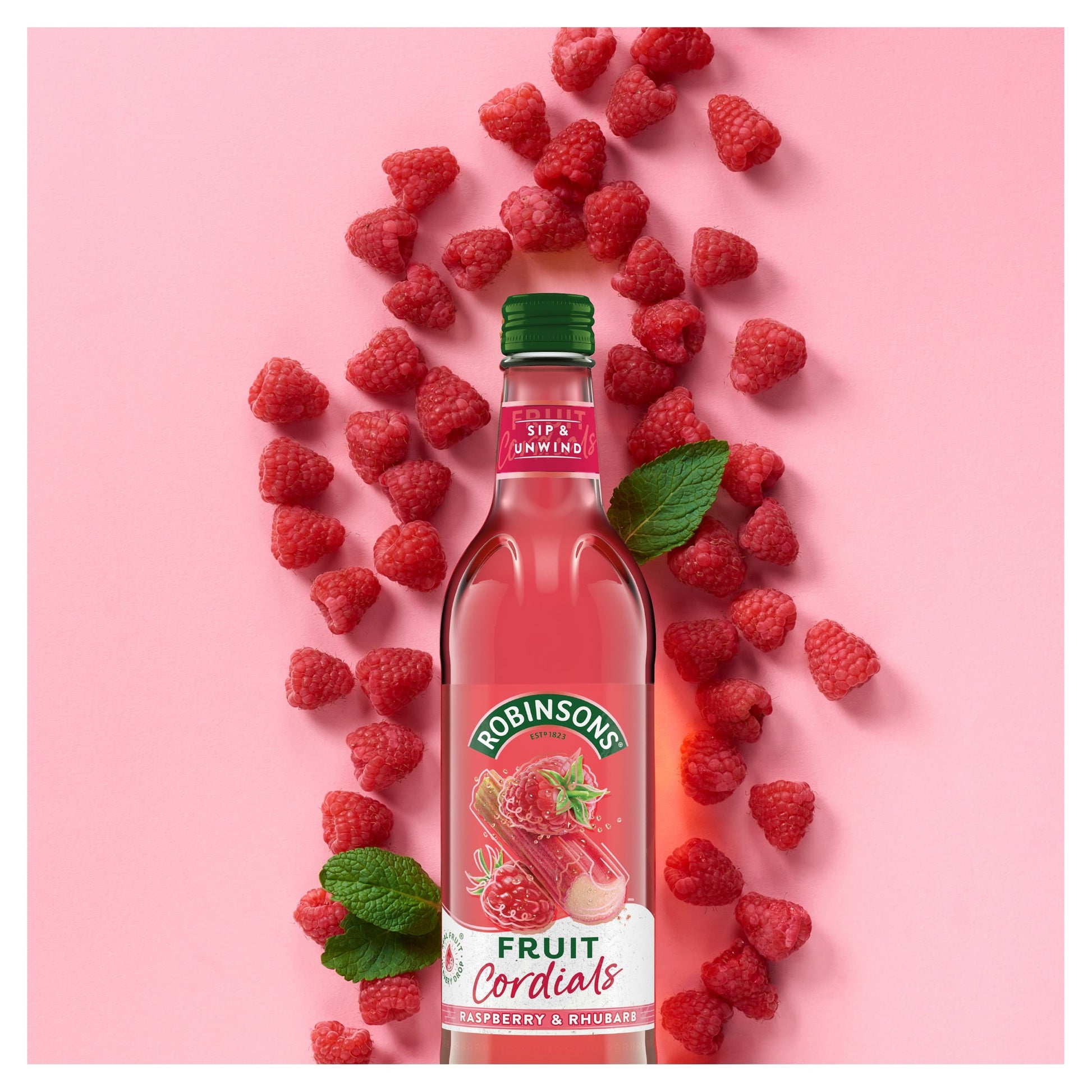 Robinsons Raspberry, Rhubarb & Orange Blossom Fruit Cordial 500ml — image 2