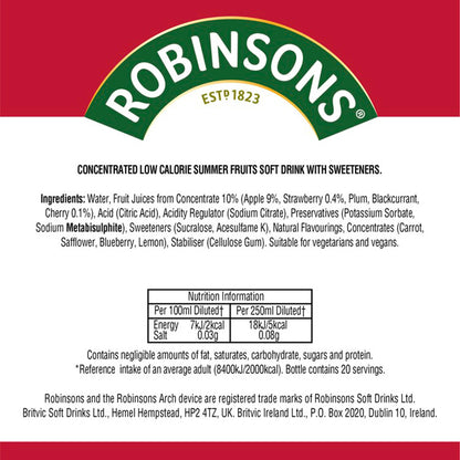 Robinsons Summer Fruits No Added Sugar Squash 1L — image 4