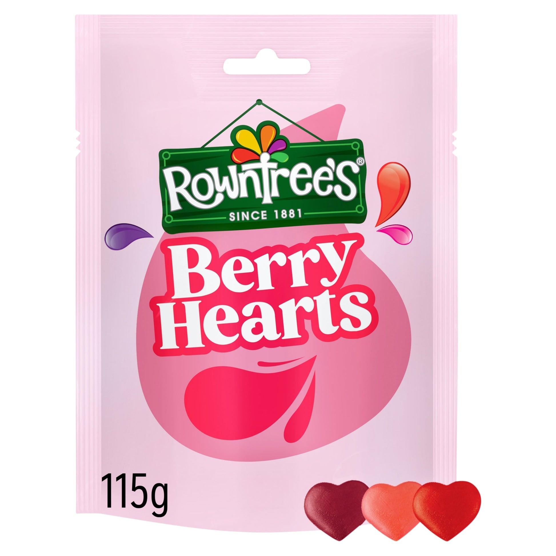 Rowntree's Berry Hearts Sweets Sharing Bag 115g — image 1