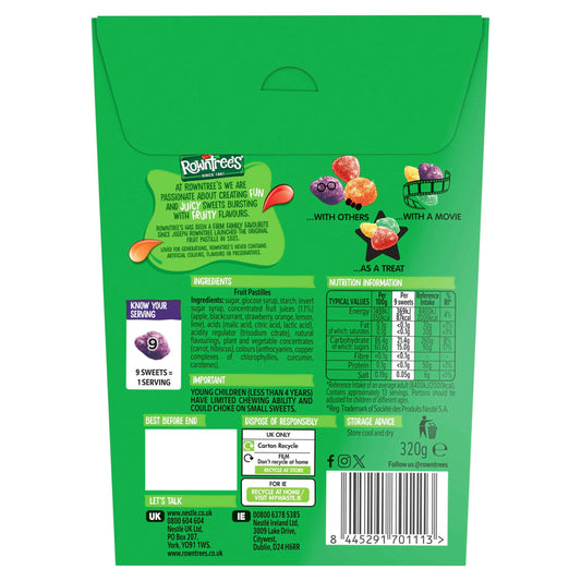 Rowntree's Fruit Pastilles Sweets Carton 320g 320g pack shot