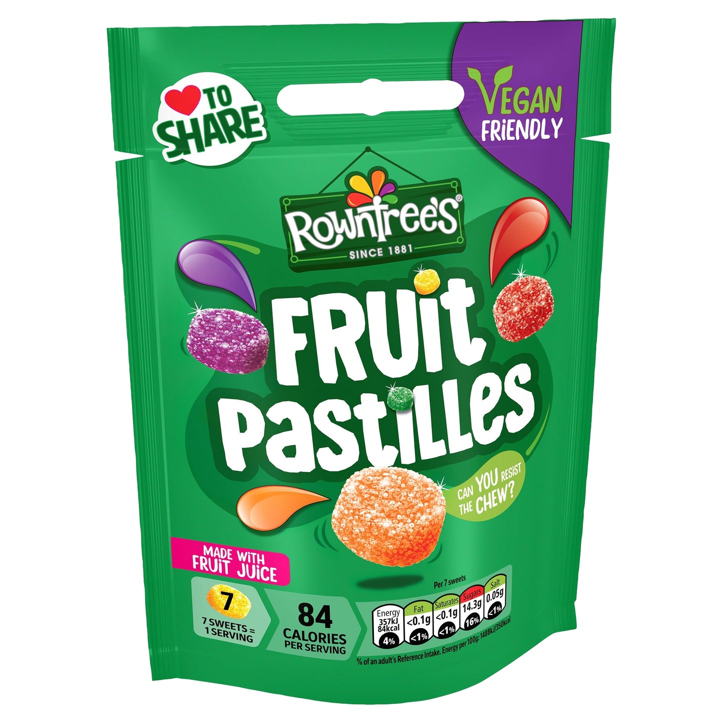 Rowntree's Fruit Pastilles Sweets Sharing Bag 143g — image 2