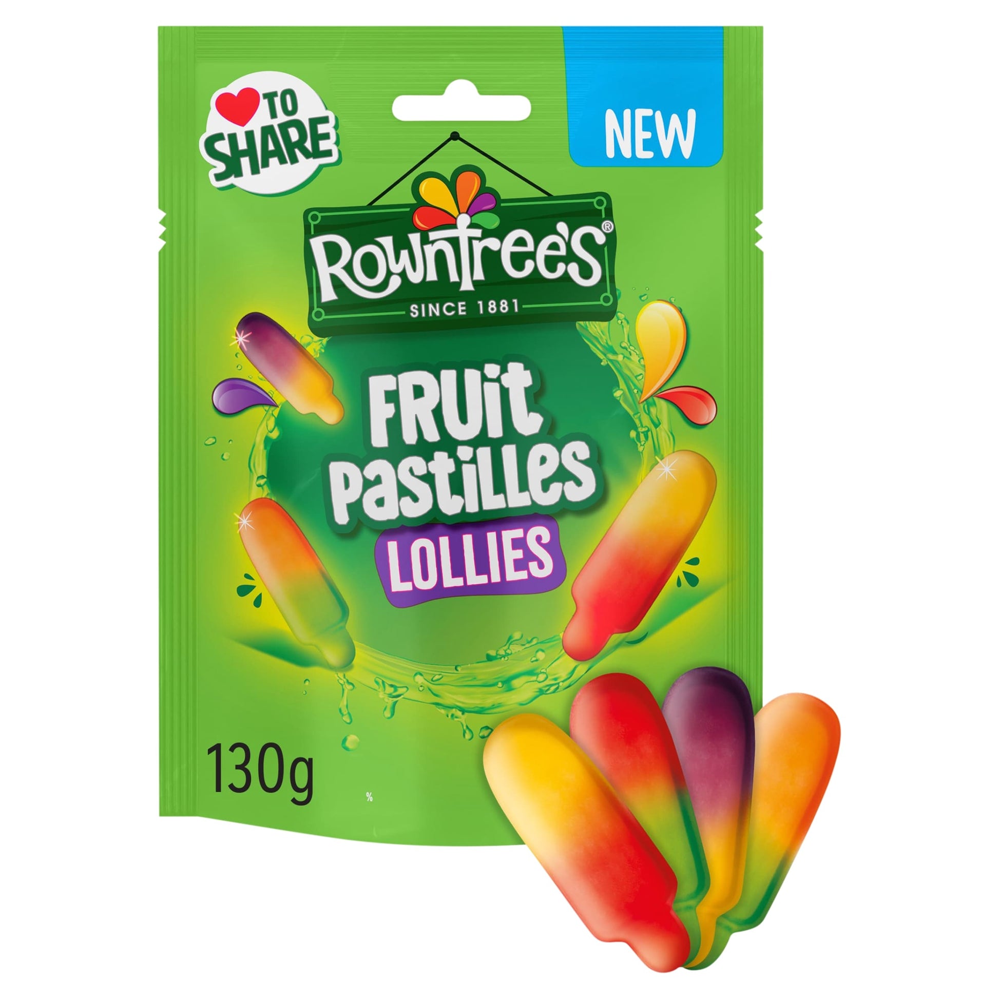 ROWNTREES Fruit Pastilles Lollies 130g — image 1