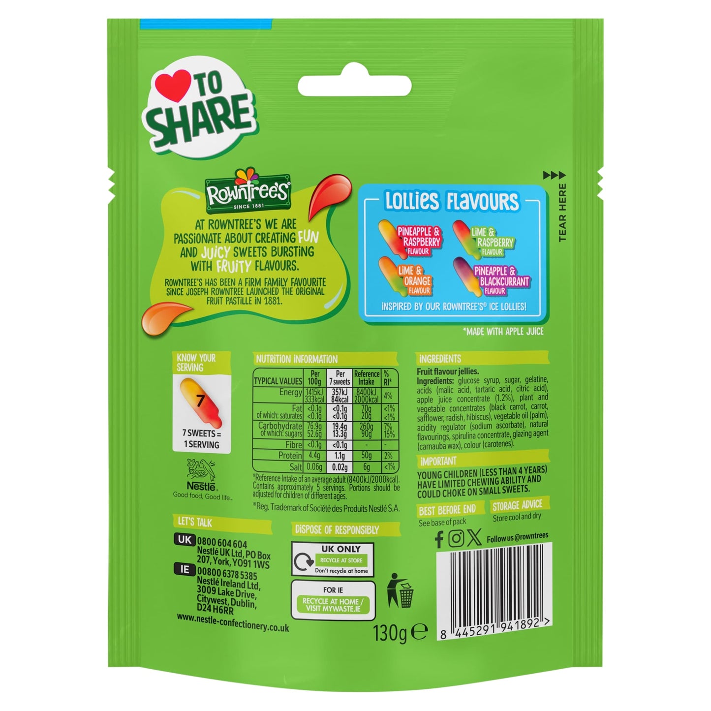 ROWNTREES Fruit Pastilles Lollies 130g — image 3
