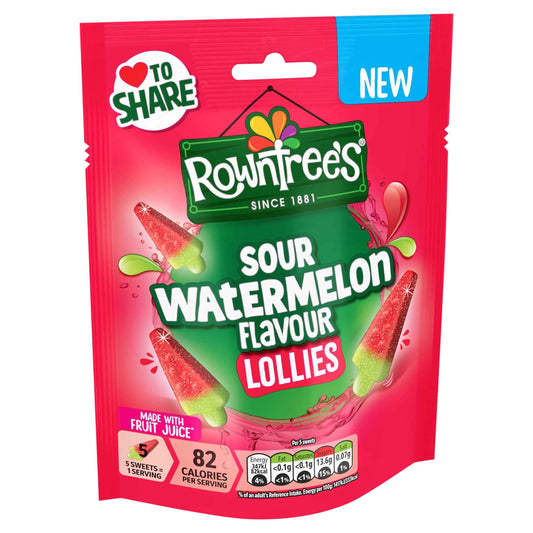 Rowntree's Sour Watermelon Flavour Lollies 130g 130g pack shot