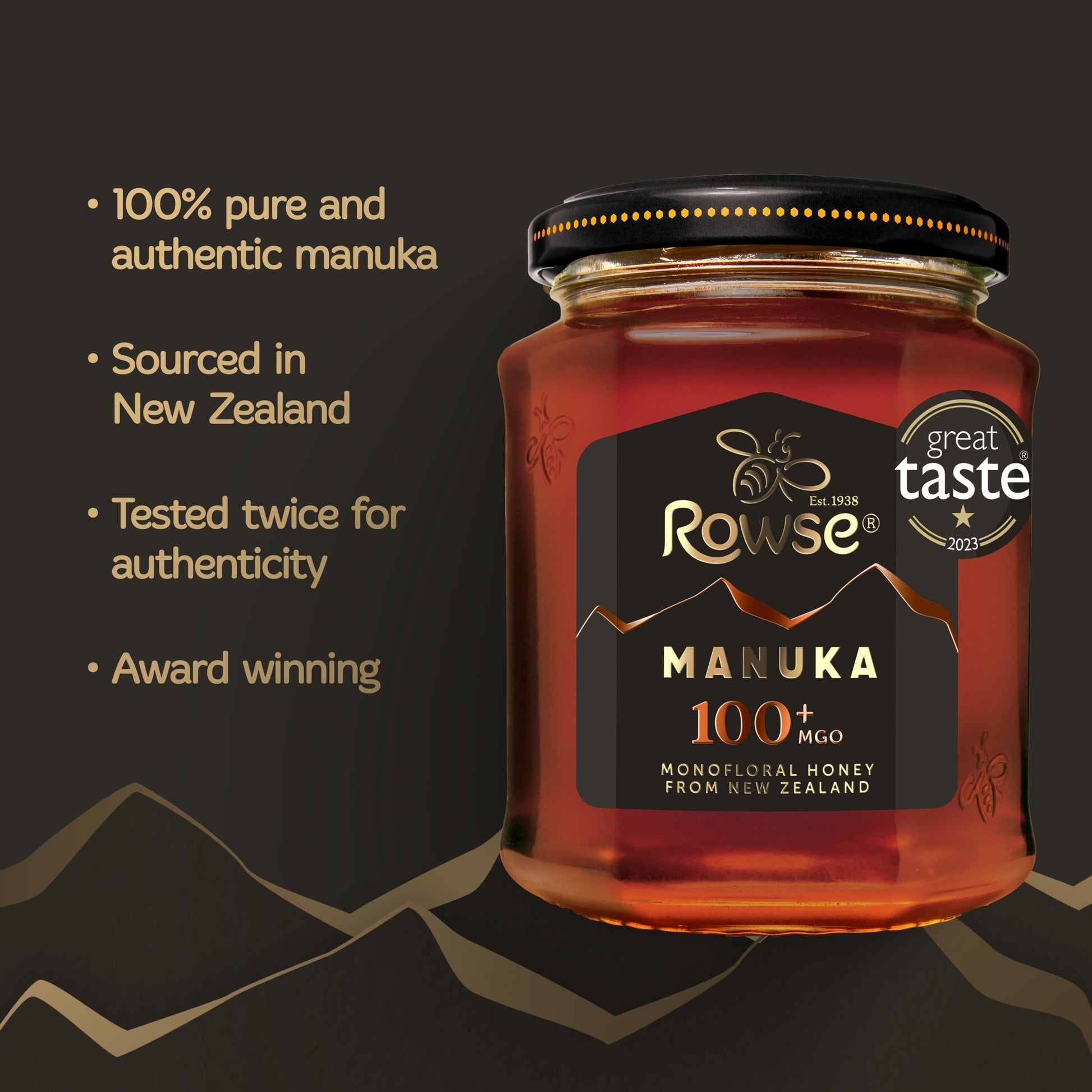 Rowse Authentic Manuka New Zealand Honey 100+ Mgo 225G — image 2