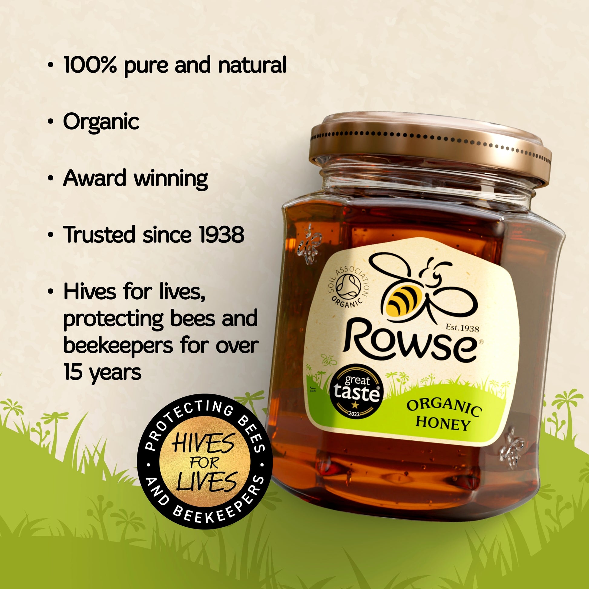 Rowse Organic Clear Honey 340G — image 2