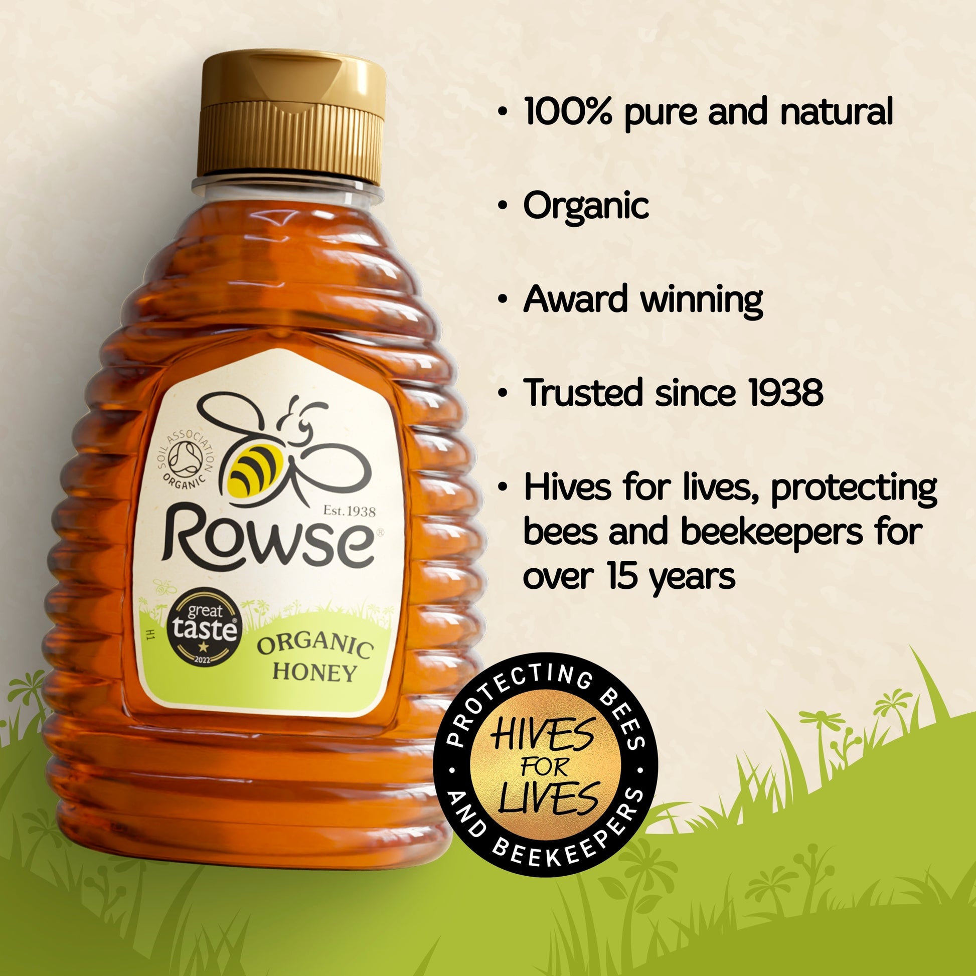 Rowse Organic Squeezy Honey 340g — image 2