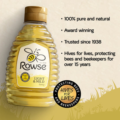 Rowse Squeezy Light & Mild Honey 340G — image 2