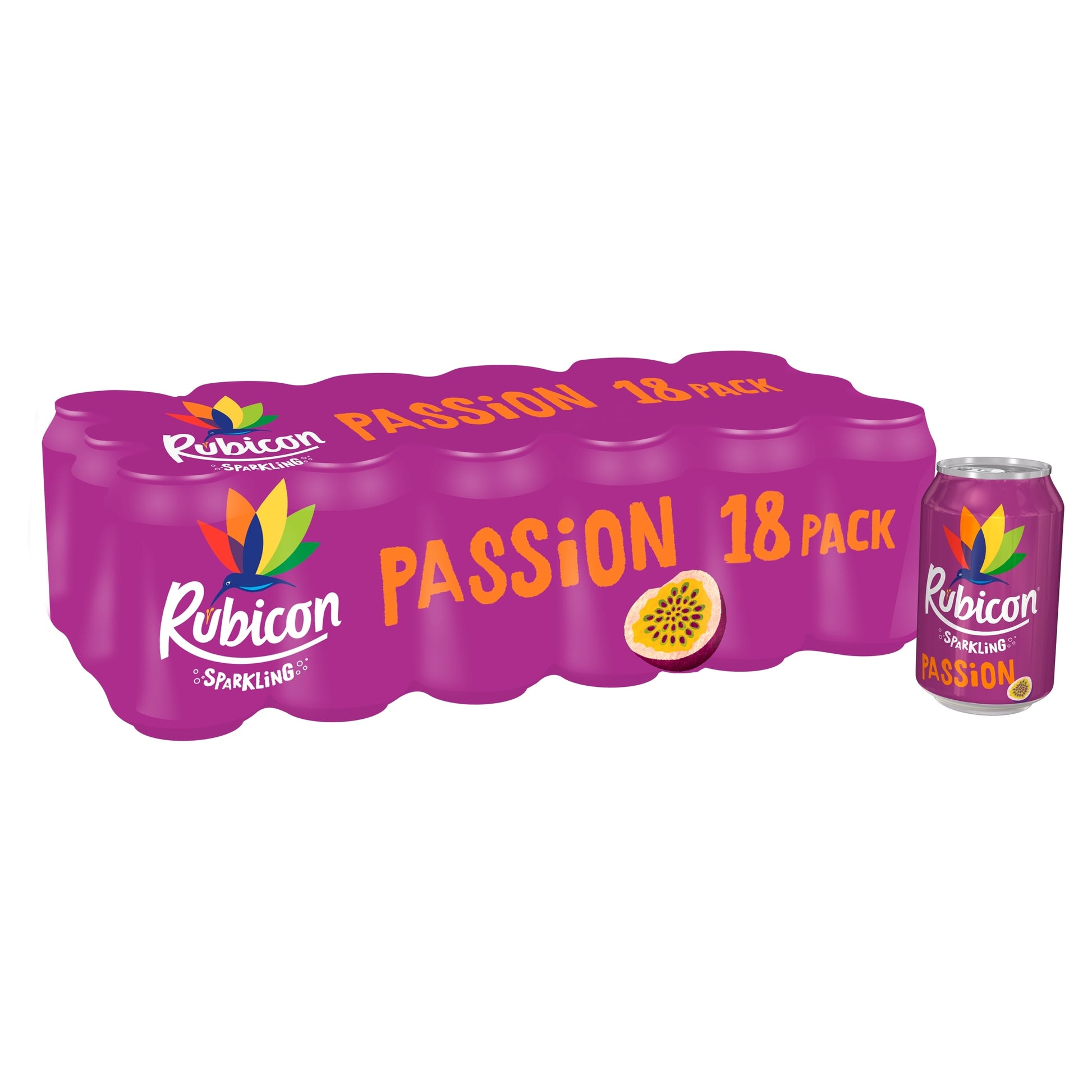 Rubicon Sparkling Passion Fruit Juice 18x330ml — image 1