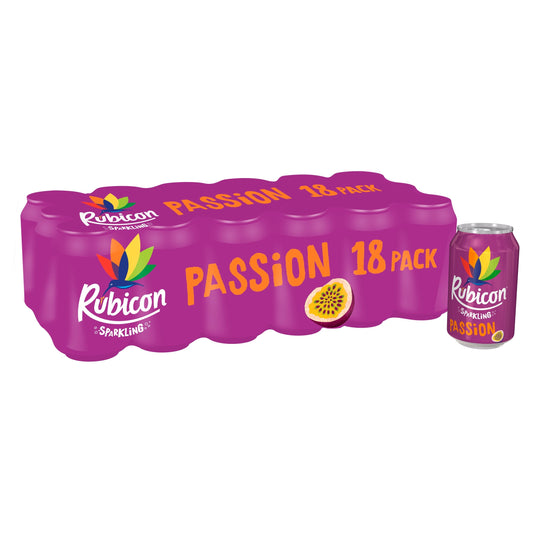 Rubicon Sparkling Passion Fruit Juice 18x330ml — image 1