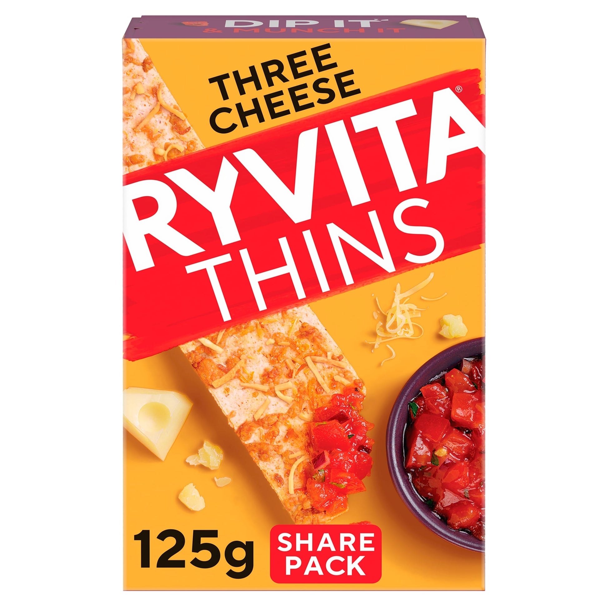 Ryvita 3 Cheese Thins 125G — image 1