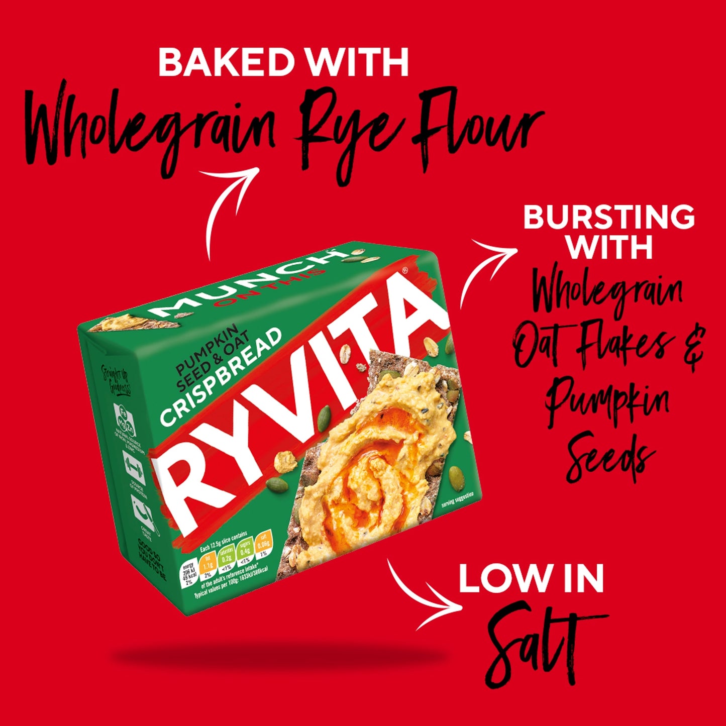 Ryvita Pumpkin Seed & Oat Crisp Bread 200G — image 3