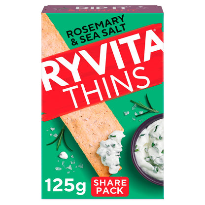 Ryvita Thins Flatbreads - Rosemary & Sea Salt 125g — image 1