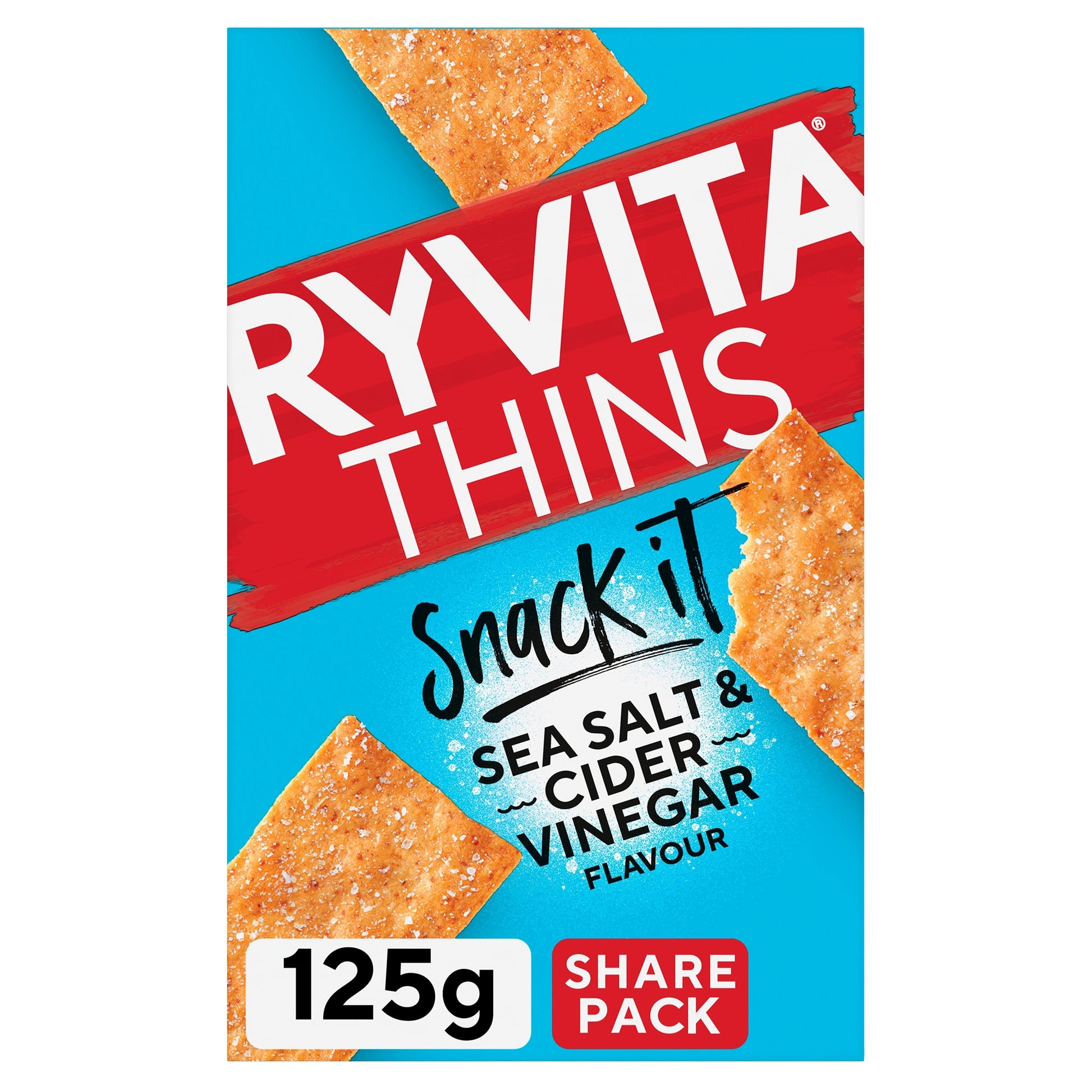 Ryvita Thins Snack It Sea Salt & Cider Vinegar Flavour Flatbread Snacks 125g — image 1