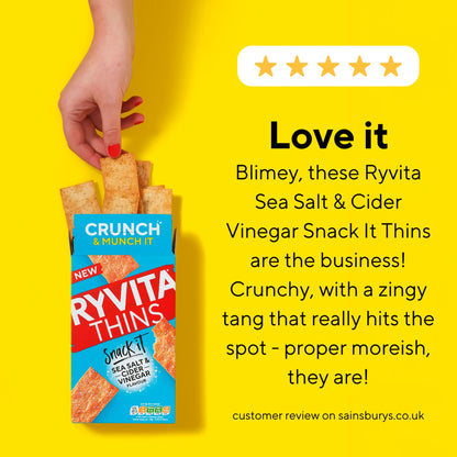 Ryvita Thins Snack It Sea Salt & Cider Vinegar Flavour Flatbread Snacks 125g — image 2