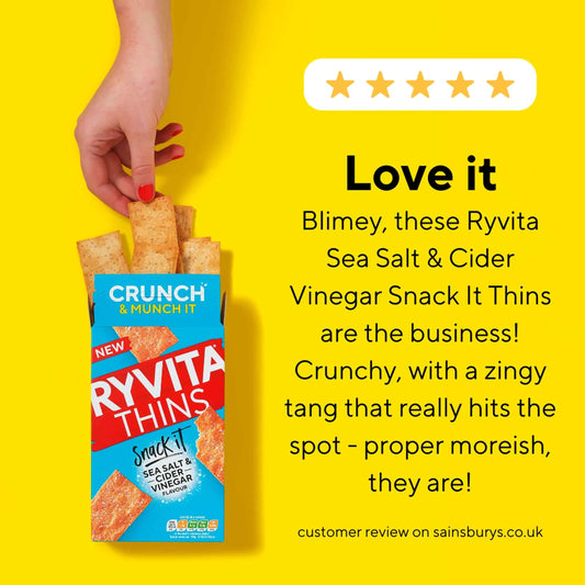 RYVITA Thins Snack It Sea Salt & Cider Vinegar Flavour Flatbread