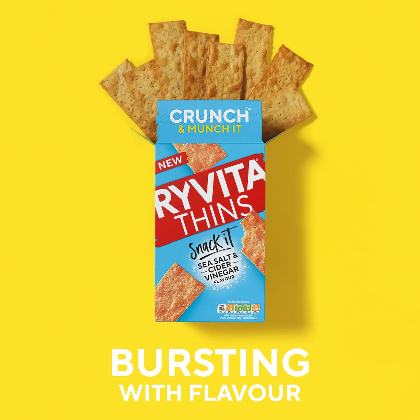 Ryvita Thins Snack It Sea Salt & Cider Vinegar Flavour Flatbread Snacks 125g — image 4