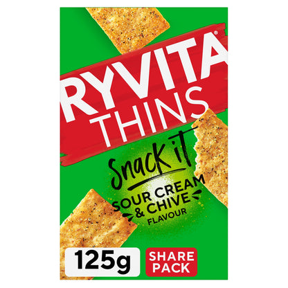 Ryvita Thins Snack It Sour Cream & Chive Flavour Flatbread Snacks 125g — image 1