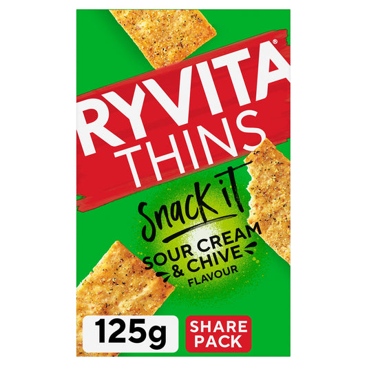 Ryvita Thins Snack It Sour Cream & Chive Flavour Flatbread Snacks 125g — image 1