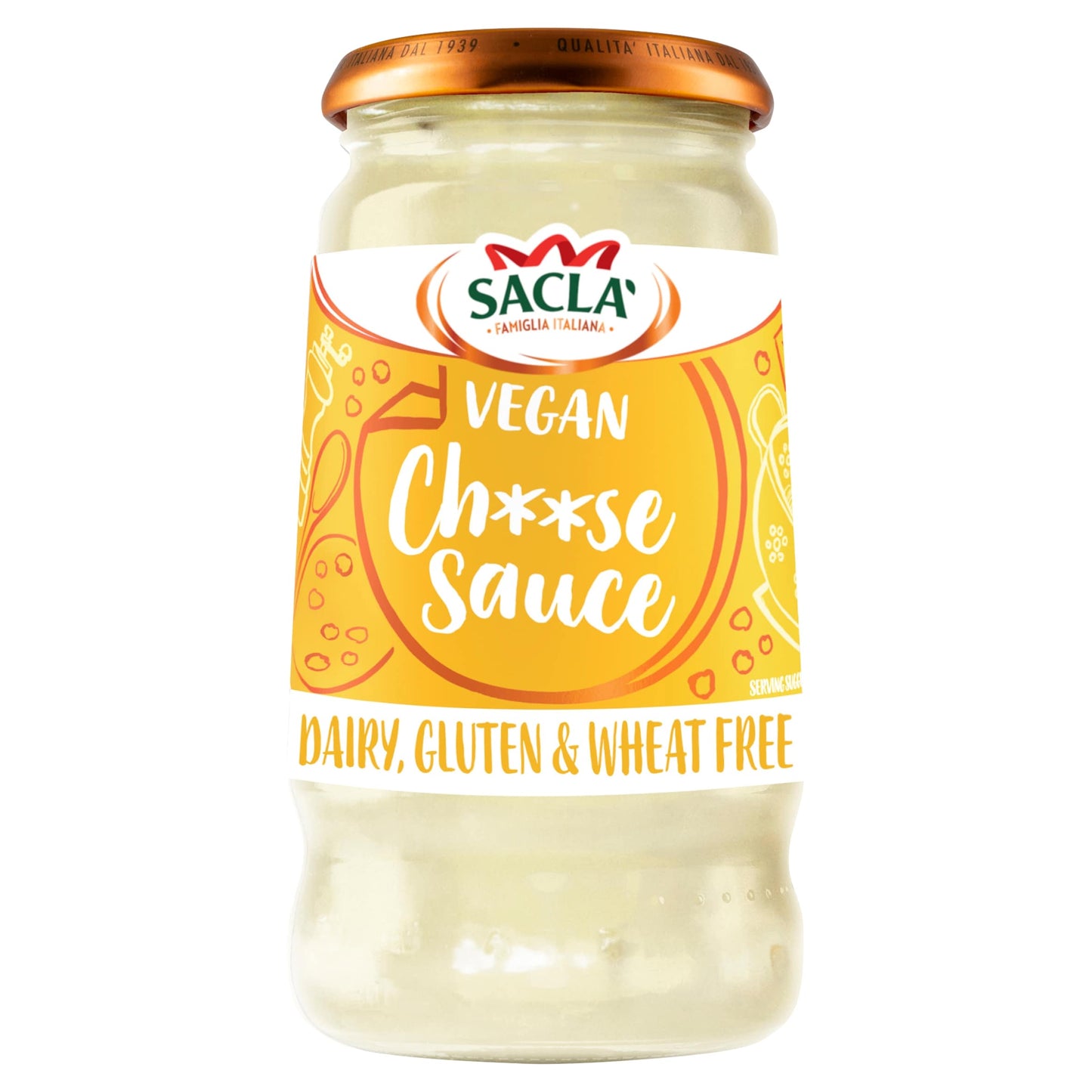Sacla Vegan Cheese Flavoured White Sauce With Soya 350G — image 1