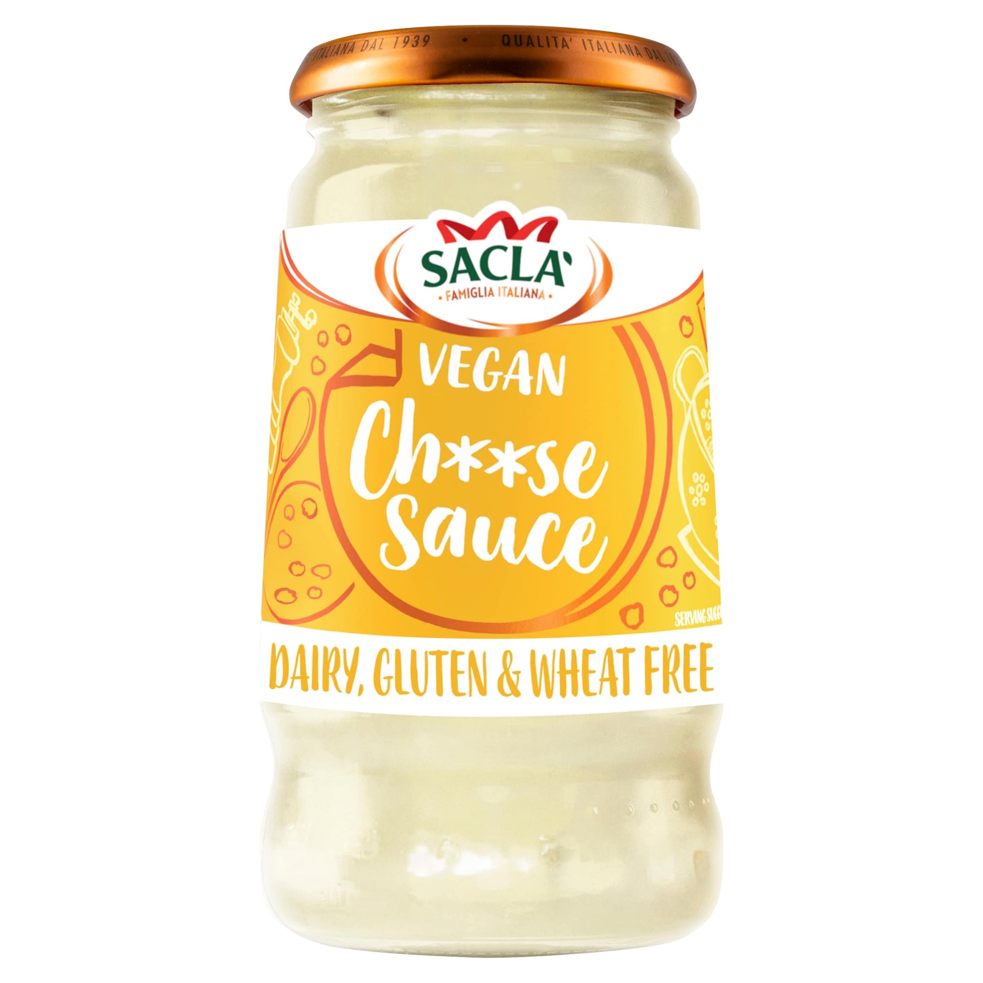 Sacla Vegan Cheese Flavoured White Sauce With Soya 350G — image 1