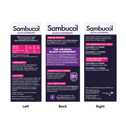 Sambucol Black Elderberry Liquid for Kids - Berry Flavour 120ml — image 2