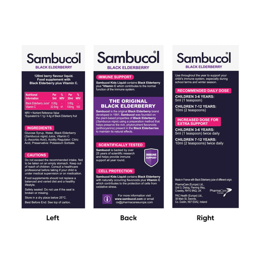 Sambucol Black Elderberry Liquid for Kids - Berry Flavour 120ml — image 2