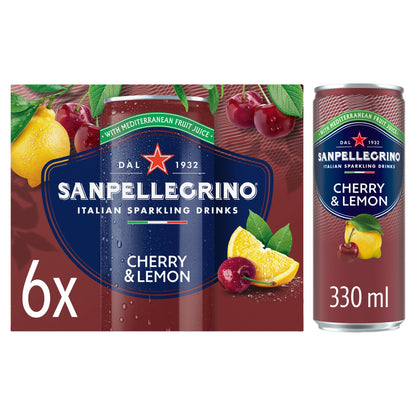 San Pellegrino Italian Sparkling Drinks cherry & Lemon 6x330ml — image 1