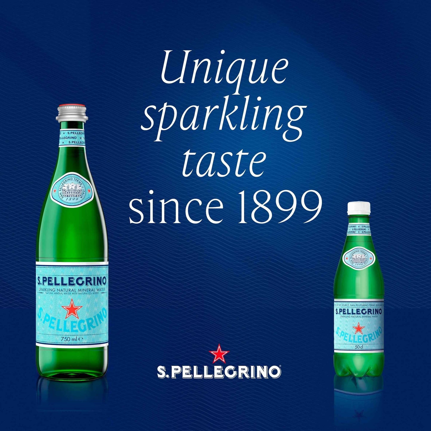 SAN PELLEGRINO Sparkling Natural Mineral Water Glass Bottle 750ml