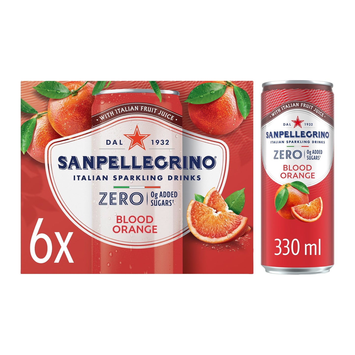 San Pellegrino Sparkling Zero Blood Orange 6x330ml — image 1