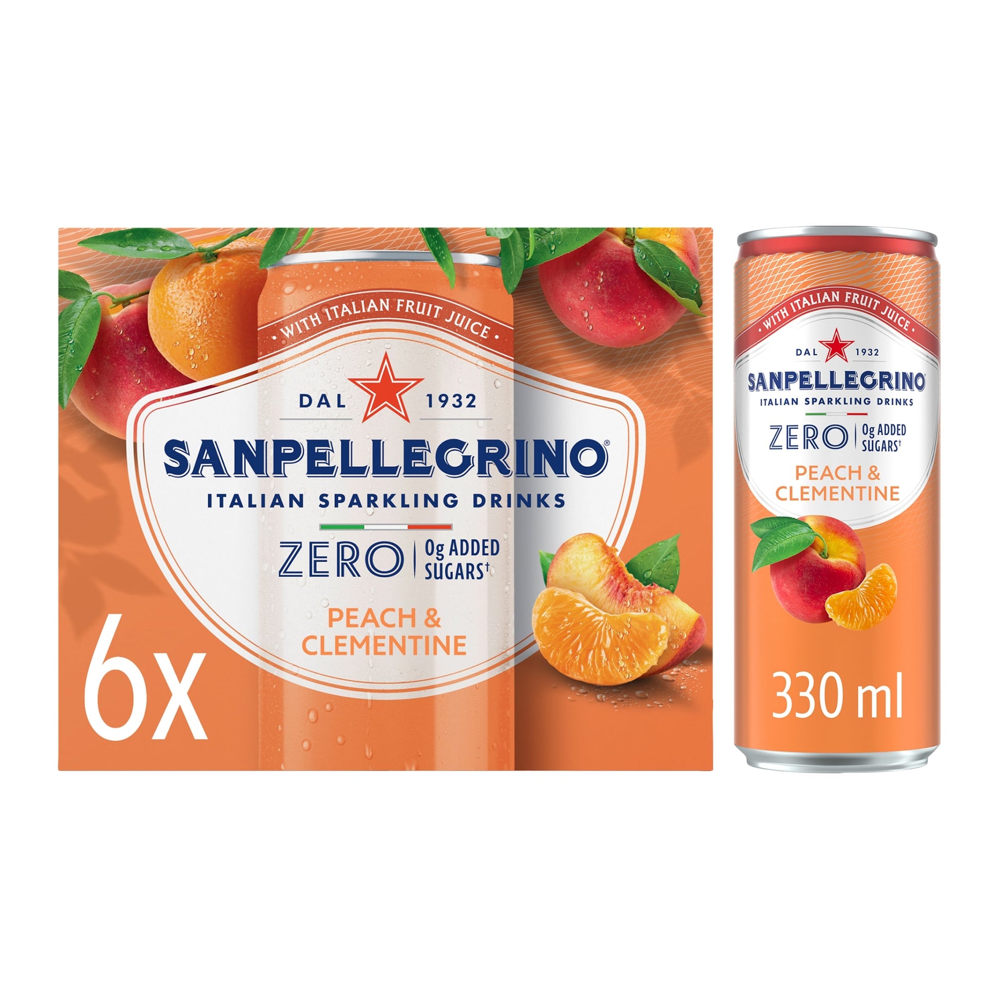San Pellegrino Zero Peach & Clementine 6X330Ml — image 1