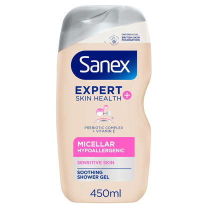 Sanex Expert Skin Health+ Purifying Micellar Shower Gel Body Wash 450ml — image 1