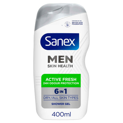 SANEX Men Skin Health Active Fresh 6in1 Shower Gel 400ml