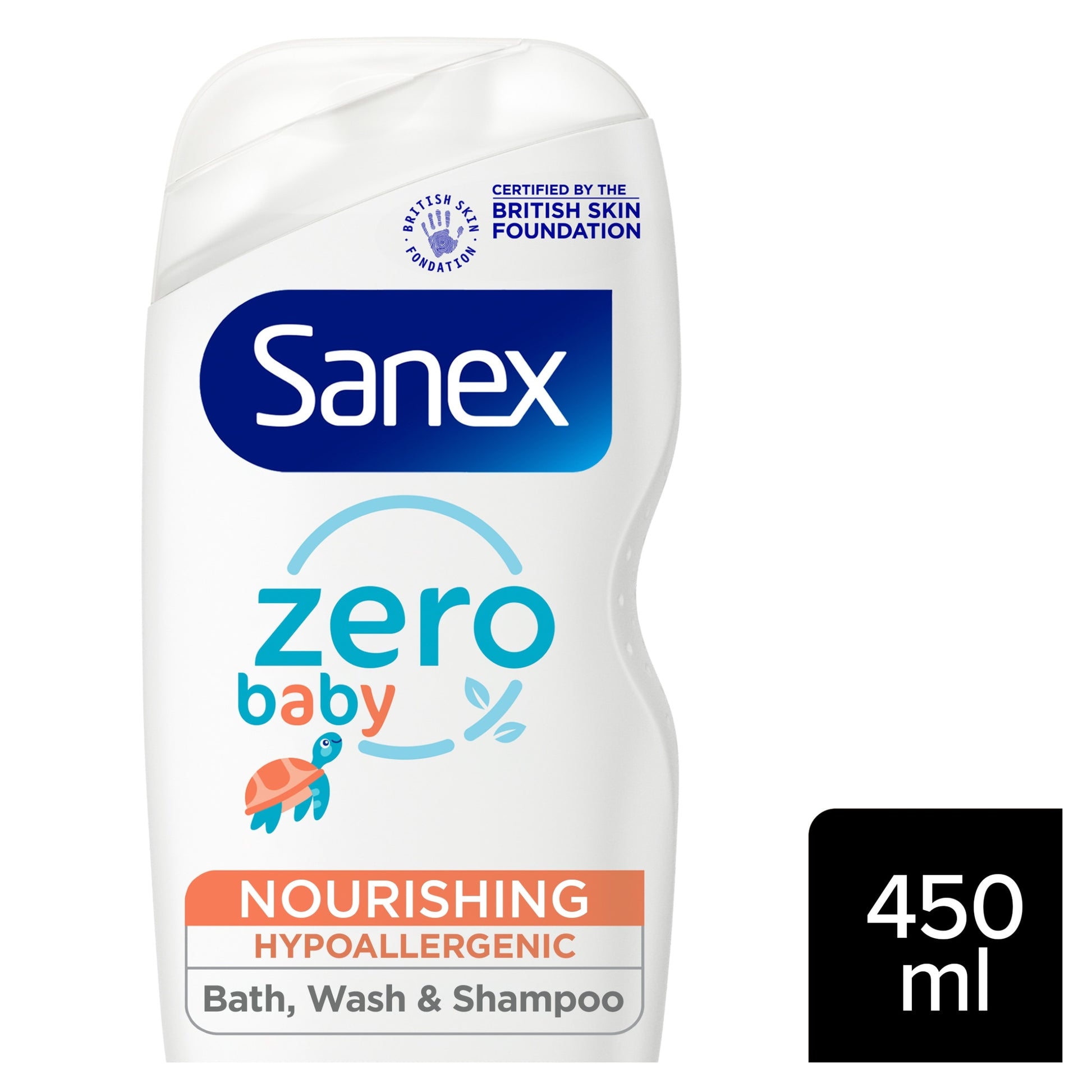 Sanex Zero% Baby Hypoallergenic Nourishing Bath Wash & Shampoo 450ml — image 1