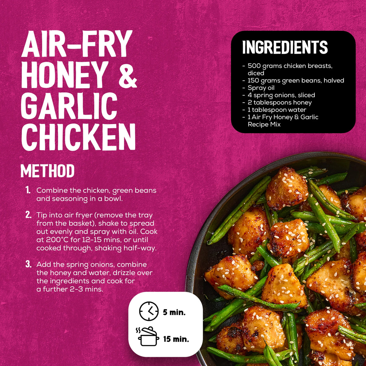 Schwartz Air Fry Honey & Garlic Chicken Recipe Mix 30g — image 3
