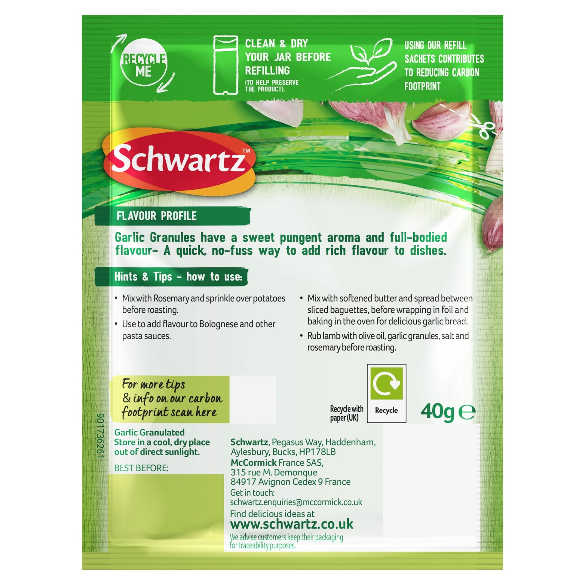 Schwartz Garlic Granules Refill Pack 40g — image 2