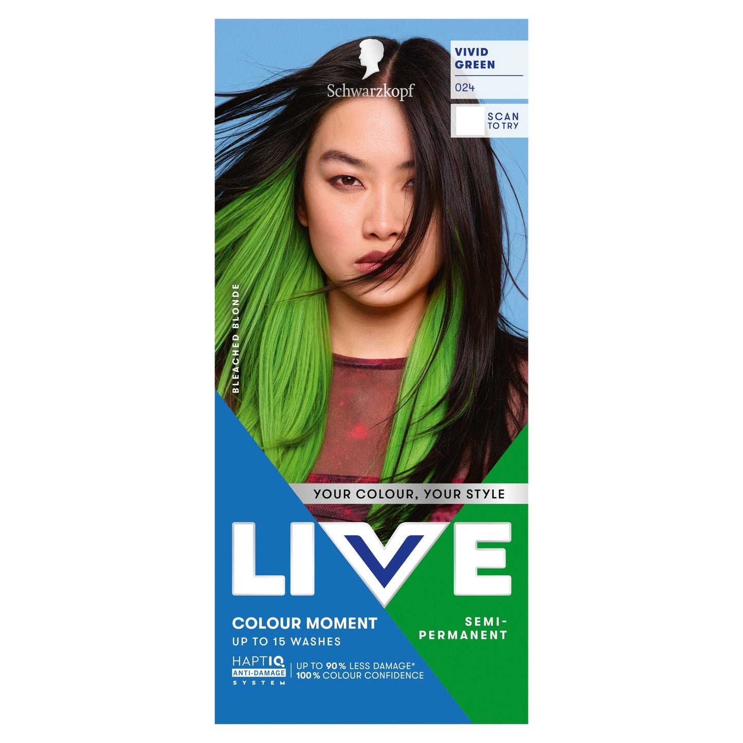 Schwarzkopf LIVE Colour Moment 024 Vivid Green Semi-Permanent Hair Dye — image 1
