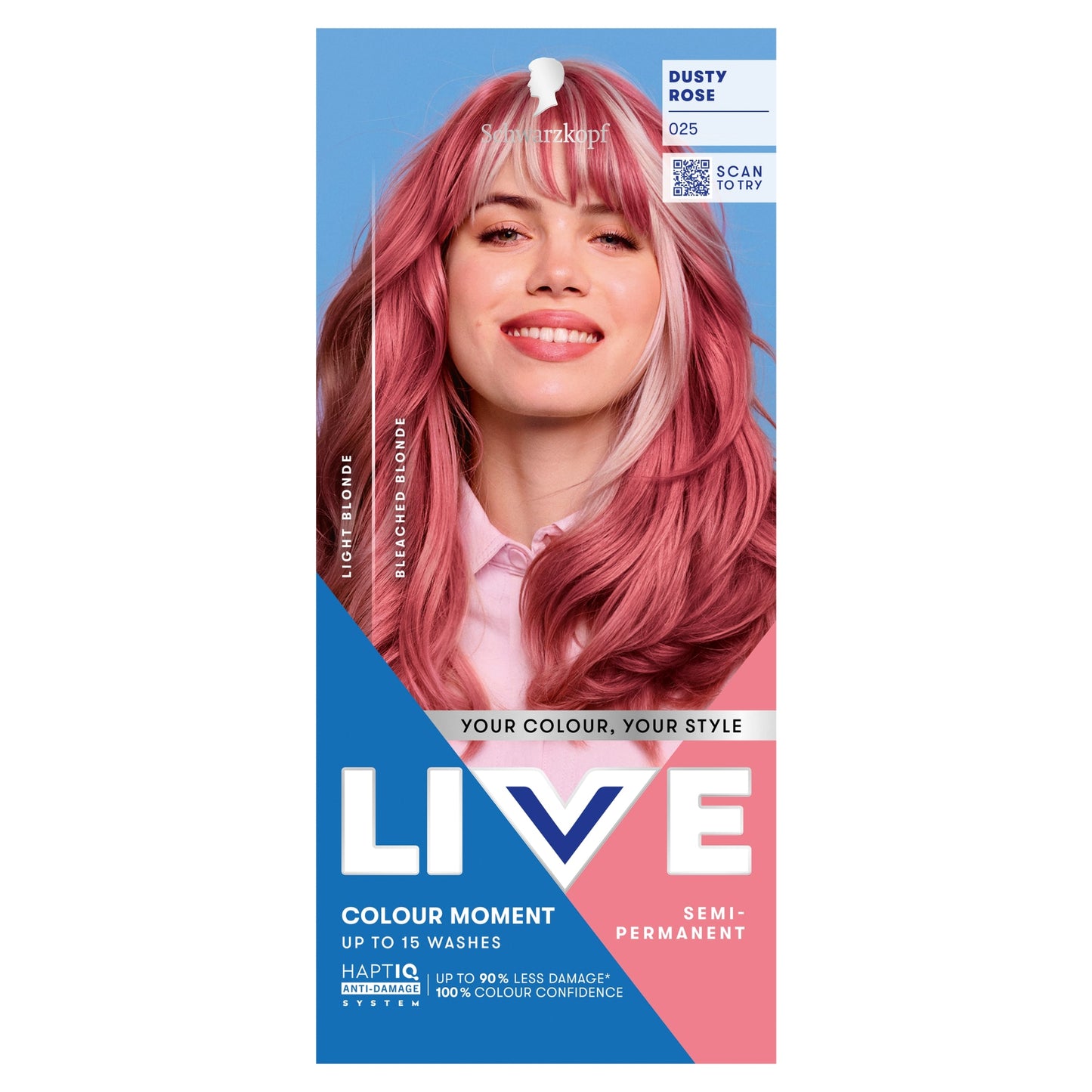 Schwarzkopf LIVE Colour Moment 025 Dusty Rose Semi-Permanent Hair Dye — image 1