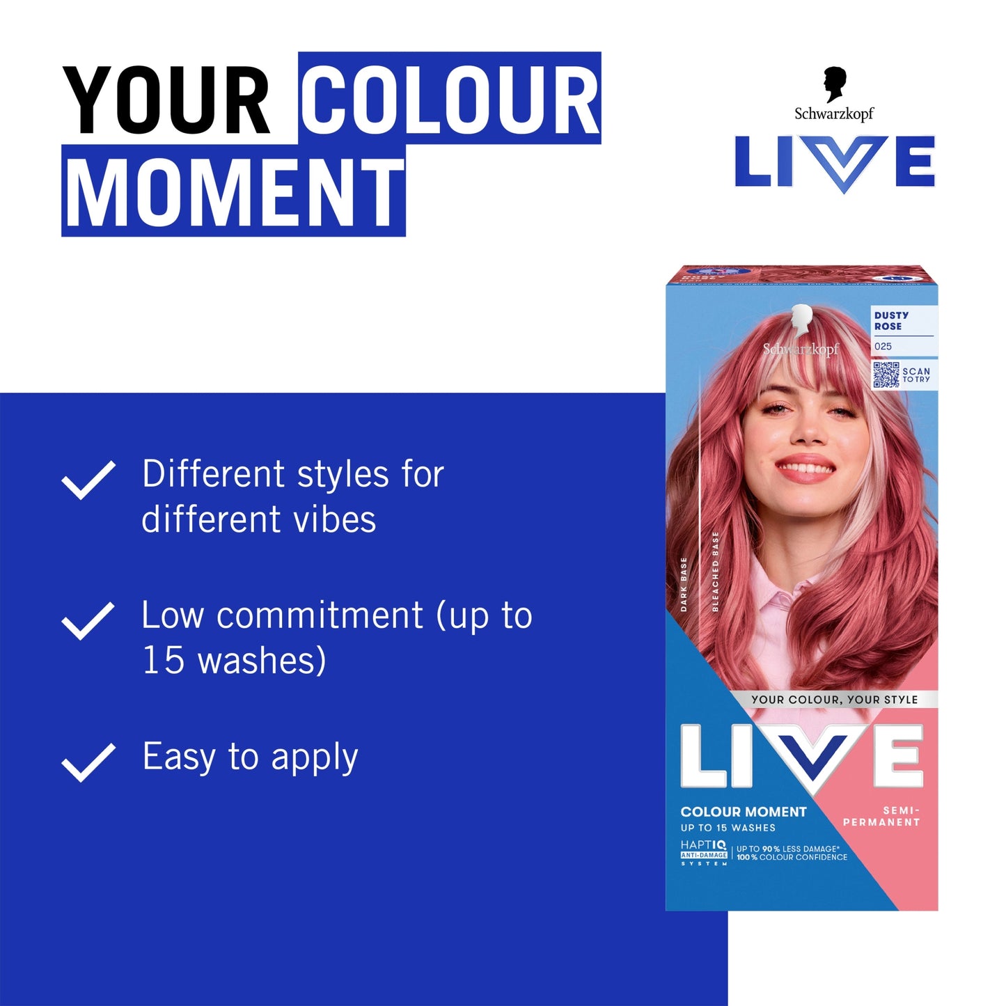 Schwarzkopf LIVE Colour Moment 025 Dusty Rose Semi-Permanent Hair Dye — image 3