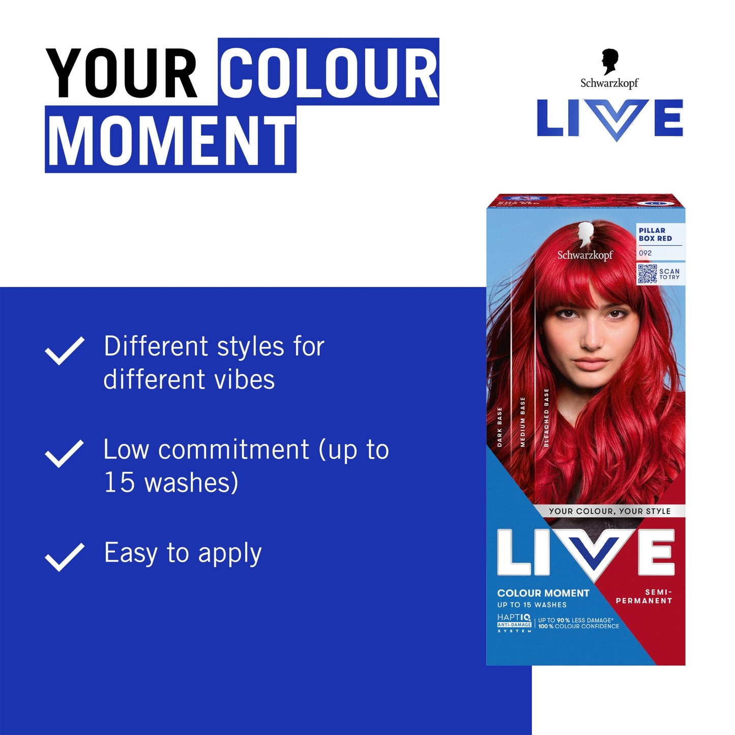 Schwarzkopf LIVE Colour Moment 092 Pillar Box Red Semi-Permanent Hair Dye — image 3