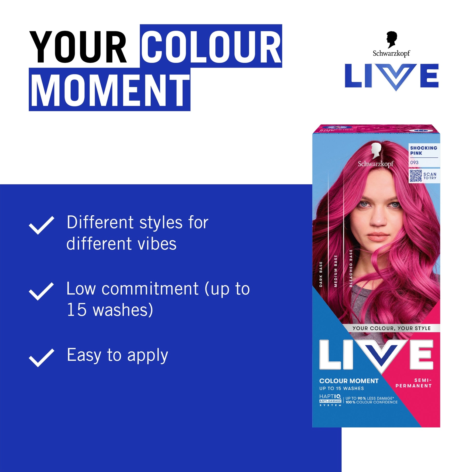 Schwarzkopf LIVE Colour Moment 093 Shocking Pink Semi-Permanent Hair Dye — image 3