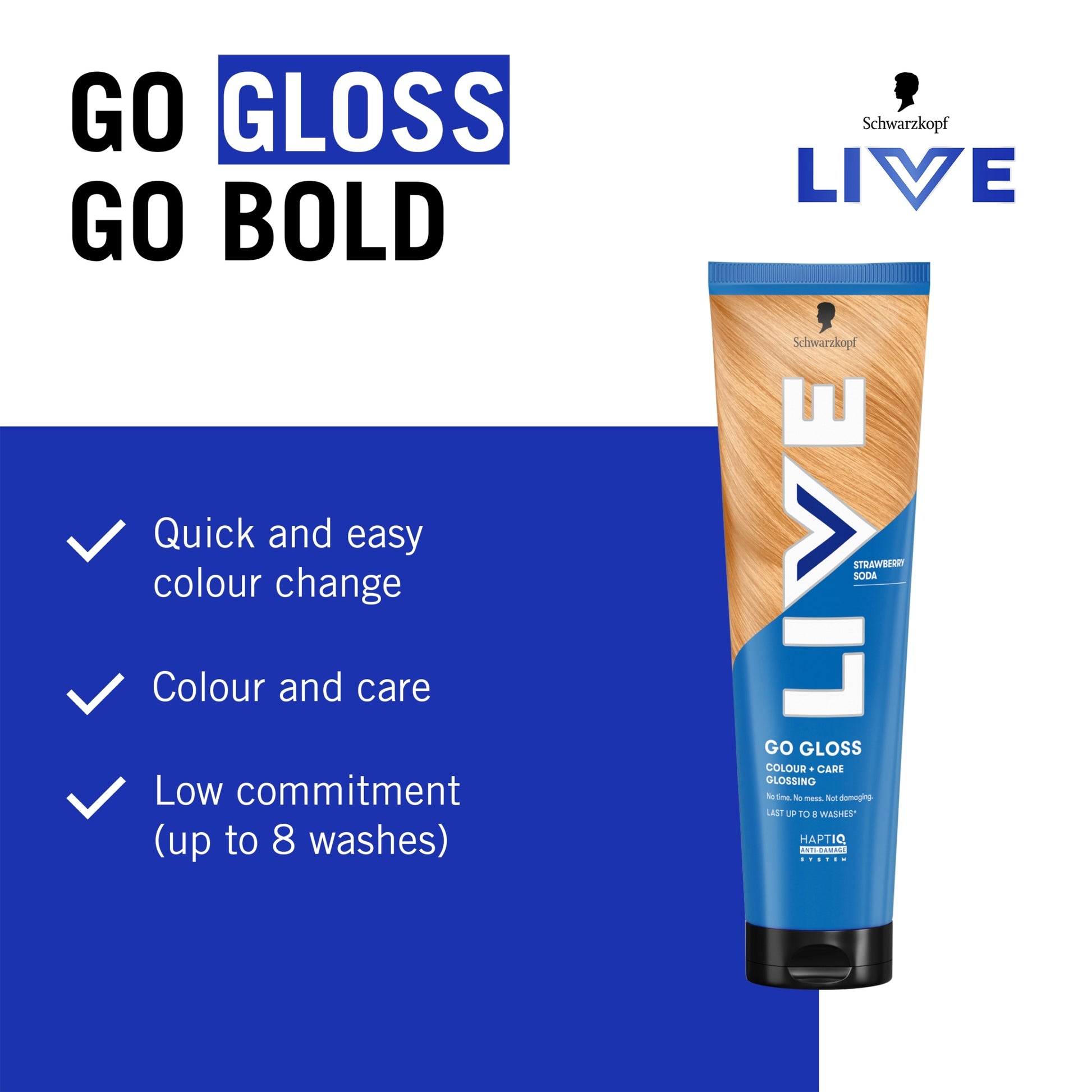 Schwarzkopf LIVE Go Gloss Strawberry Soda Colour & Shine Hair Gloss 150ml — image 2