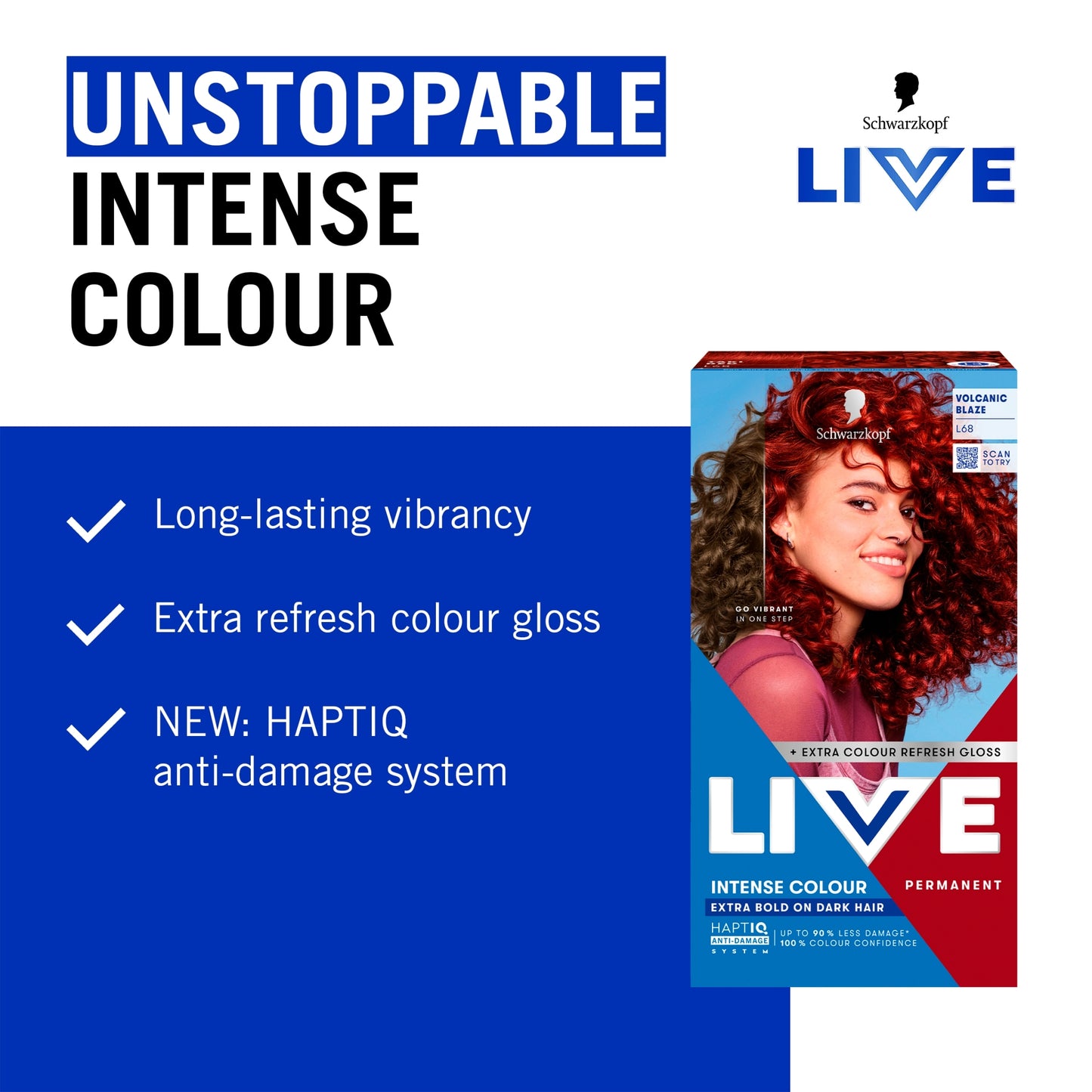 Schwarzkopf LIVE Intense Colour L68 Volcanic Blaze Permanent Hair Dye — image 3
