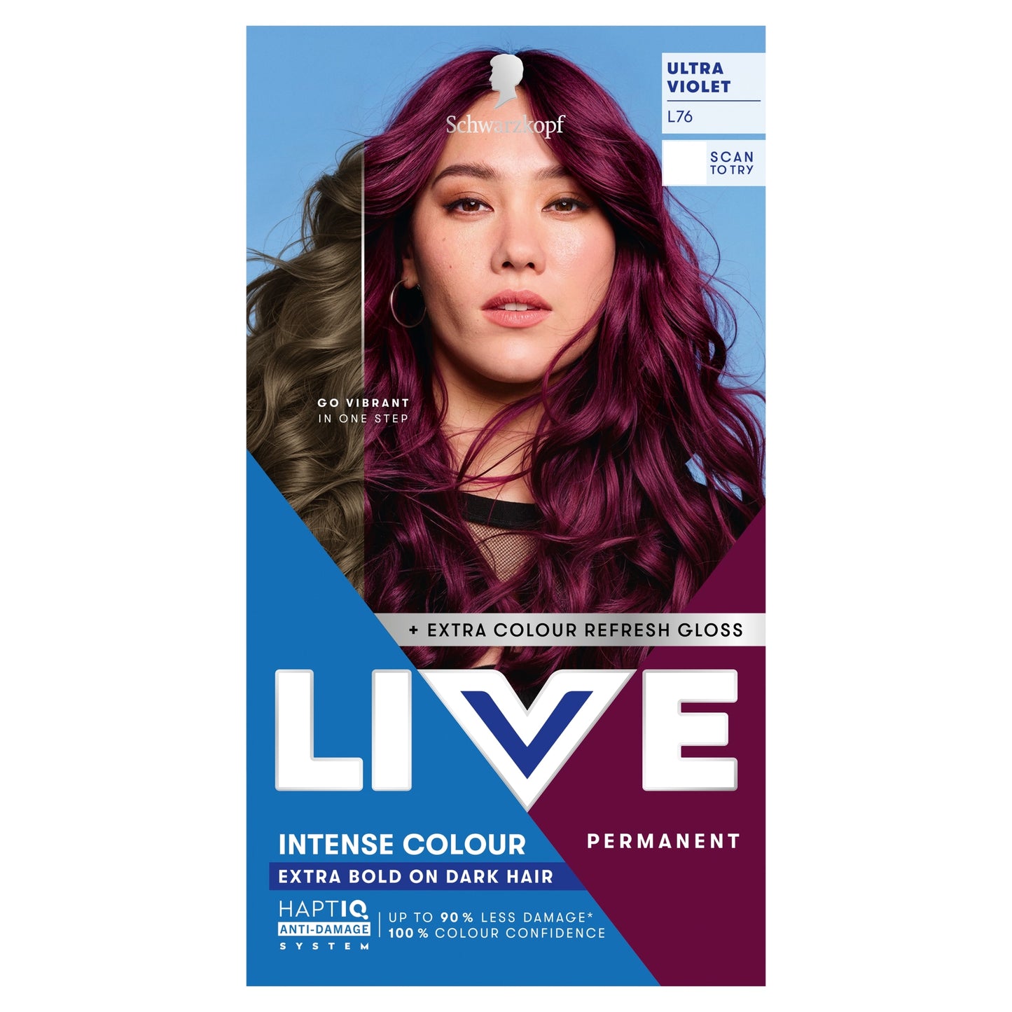 Schwarzkopf LIVE Intense Colour L76 Ultra Violet Permanent Hair Dye — image 1