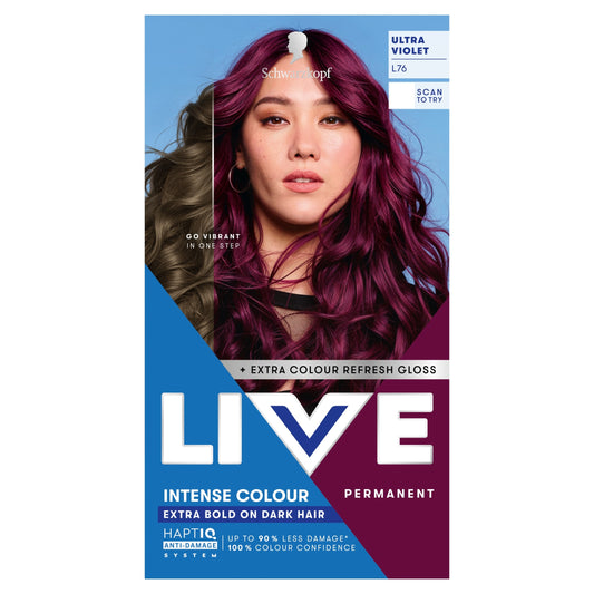 Schwarzkopf LIVE Intense Colour L76 Ultra Violet Permanent Hair Dye — image 1