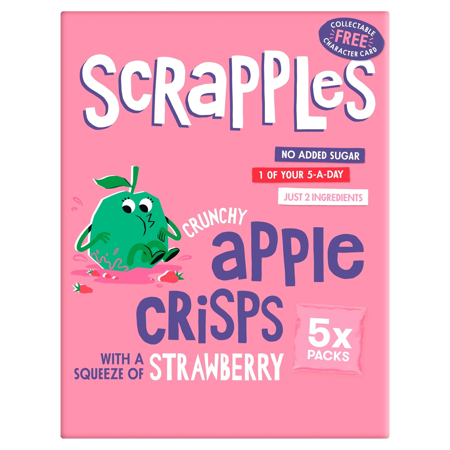 Scrapples Crunchy Apple Crisps with a squeeze of Strawberry Multipack (5x12g) — image 1