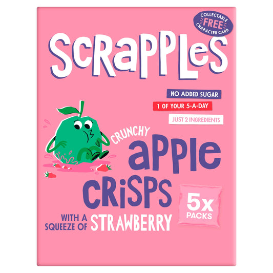 Scrapples Crunchy Apple Crisps with a squeeze of Strawberry Multipack (5x12g) — image 1