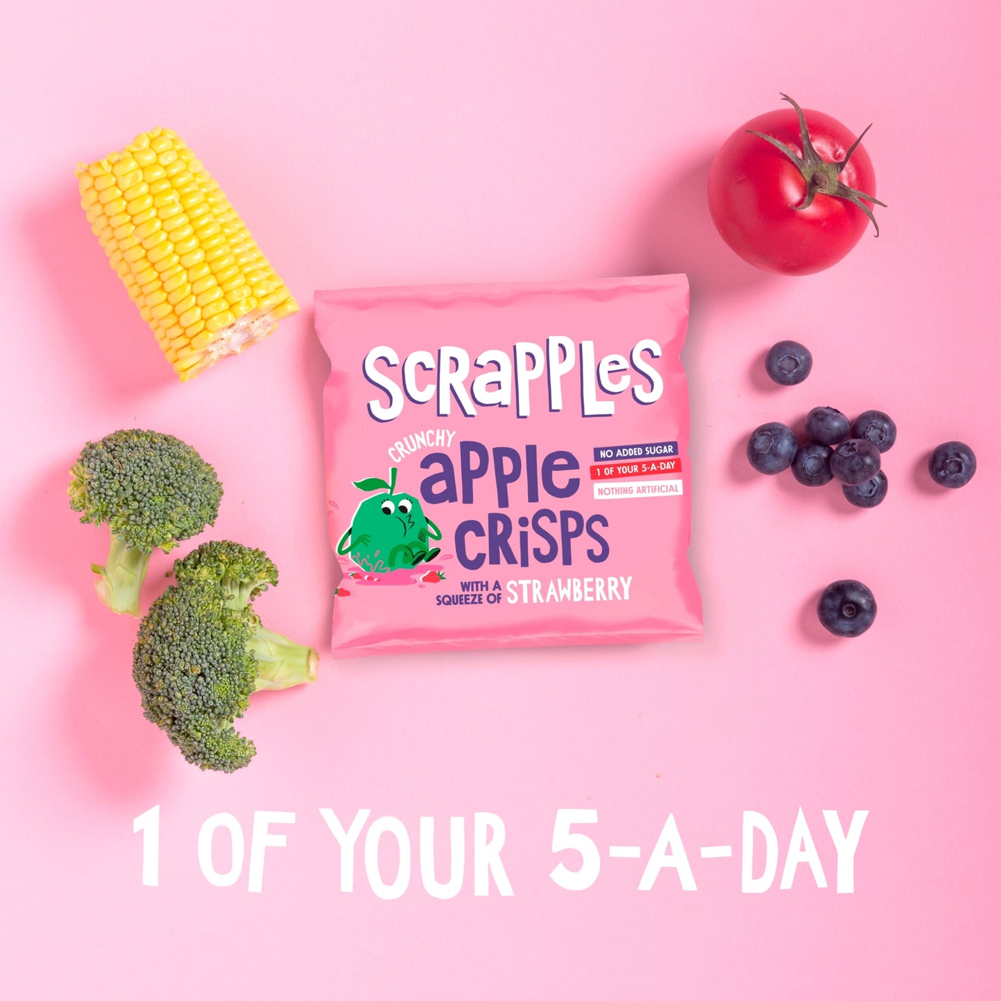 Scrapples Crunchy Apple Crisps with a squeeze of Strawberry Multipack (5x12g) — image 2